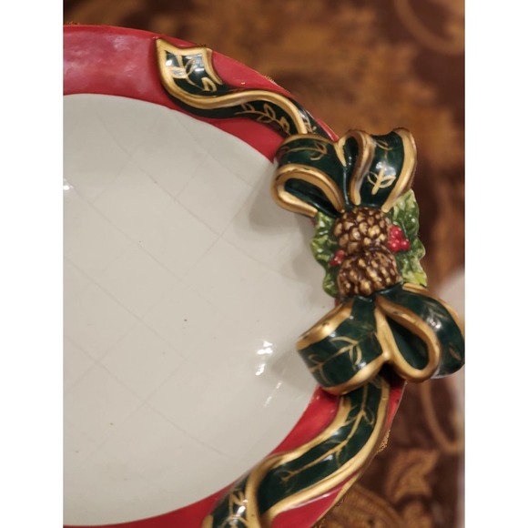 JC Penny Home Holiday Ribbon Ceramic Bowl - Picture 5 of 7